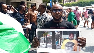 Erinnern an den getöteten Alika Ogorchukwu in Civitanova Marche in Italien