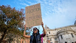 People stage a protest on 'International Safe Abortion Day' in Rome. Wednesday, 28 September 2022.