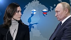 El presidente ruso, Vladímir Putin, y la primera ministra Sanna Marin