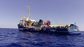 The German charity Sea-Watch 3 with 444 people on board in the central Mediterranean on Sunday, July 24, 2022.