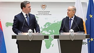Οι Υπουργοί Εξωτερικών Σερβίας, Νίκολα Σελάκοβιτς και Κύπρου, Ιωάννης Κασουλίδης