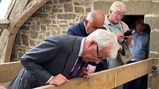 Ken Follett visiting the cathedral he helped restore   