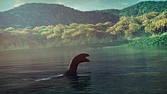 An artist's imagining of the mythical Loch Ness Monster