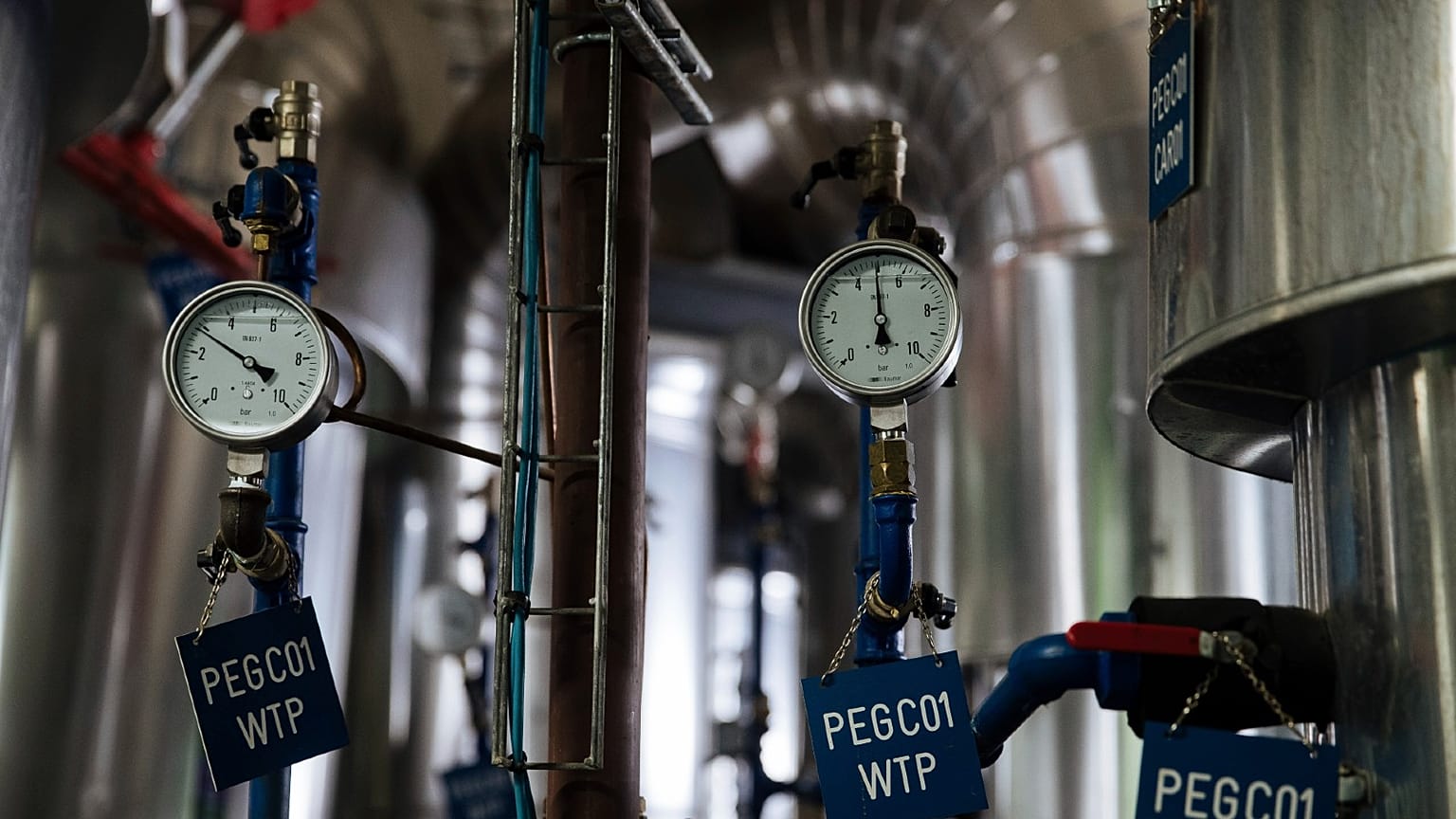 A pressure gauge works at one of the Fraicheur de Paris' underground cooling sites on July 26, 2022, in Paris.