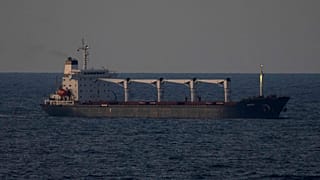 El buque de carga Razoni llega a la entrada del estrecho del Bósforo en Estambul, Turquía, el martes 2 de agosto de 2022
