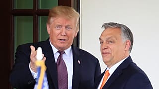 President Donald Trump welcomes Hungarian Prime Minister Viktor Orban to the White House in Washington, May 13, 2019.