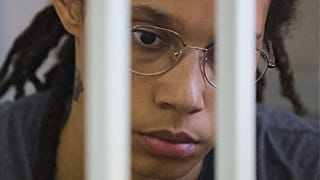 Brittney Griner, attendant le verdict de son jugement le 4 août 2022 à Mosou
