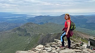 Hannah at the top of Yr Wyddfa