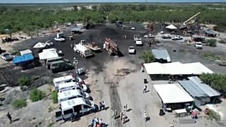 Imágen de los equipos de rescate en la zona minera