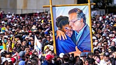 Engouement populaire autour de l'investiture de Gustavo Petro, à Bogota, en Colombie, le dimanche 8 août 2022.