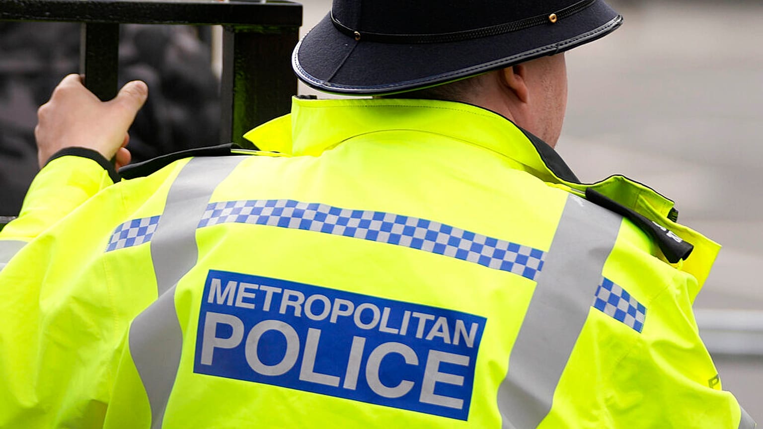 A view of a Metropolitan police officer on patrol, in London, Friday, Oct. 1, 2021.