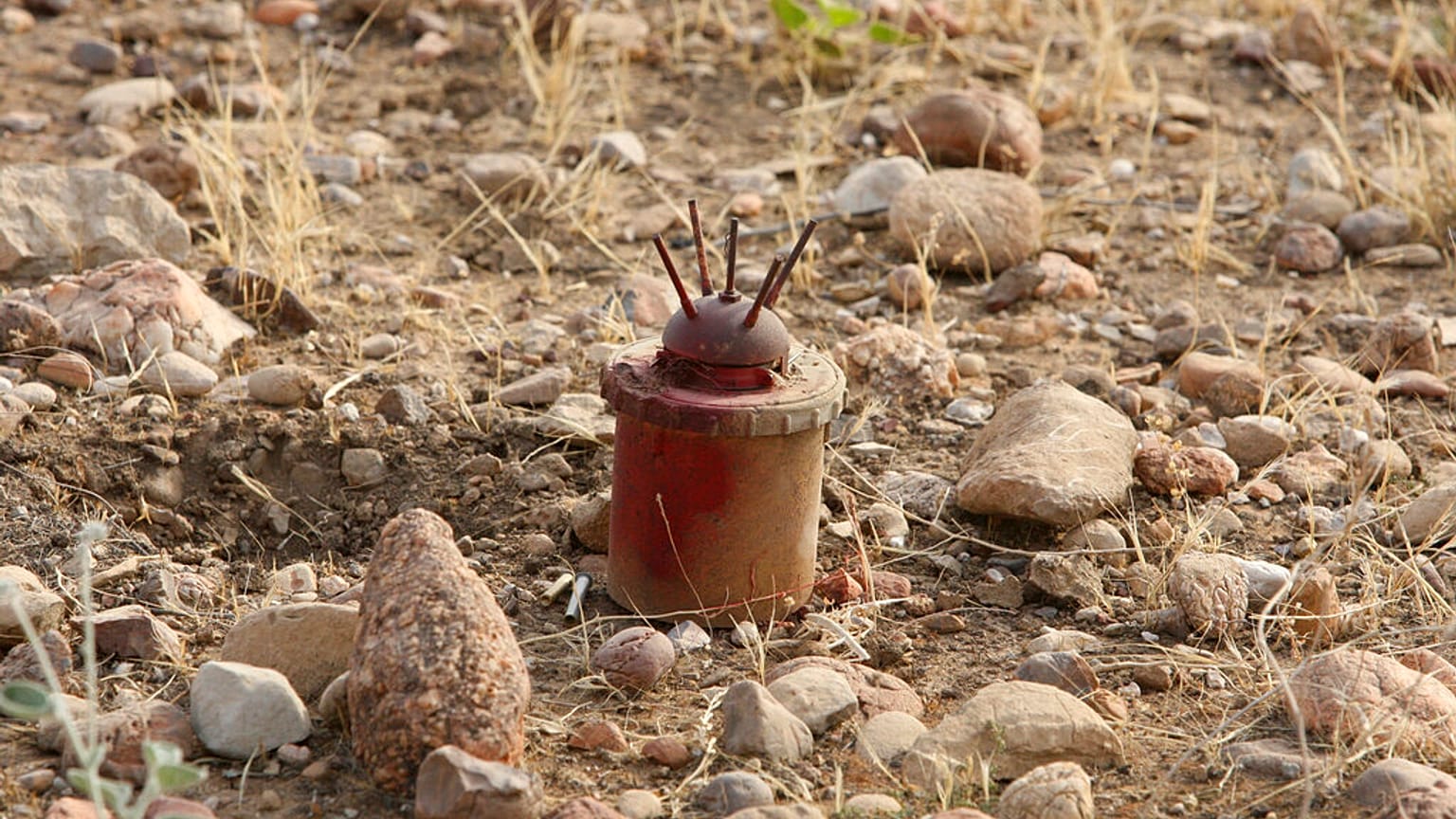 Eine Antipersonenmine im Irak.