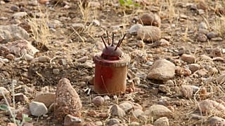 Eine Antipersonenmine im Irak.
