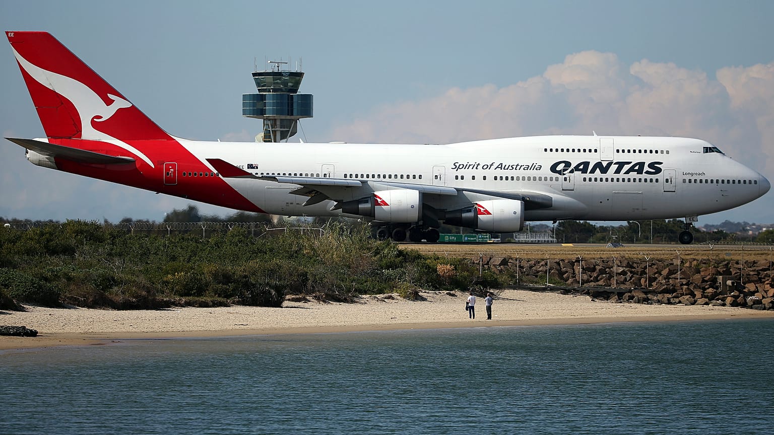 A Qantas gépe Sydney repülőterén