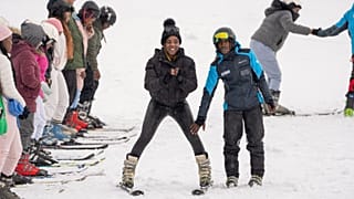 Kafi Mojapelo takes her first ski lesson at the Afriski ski resort near Butha-Buthe, Lesotho, Saturday July 30, 2022.