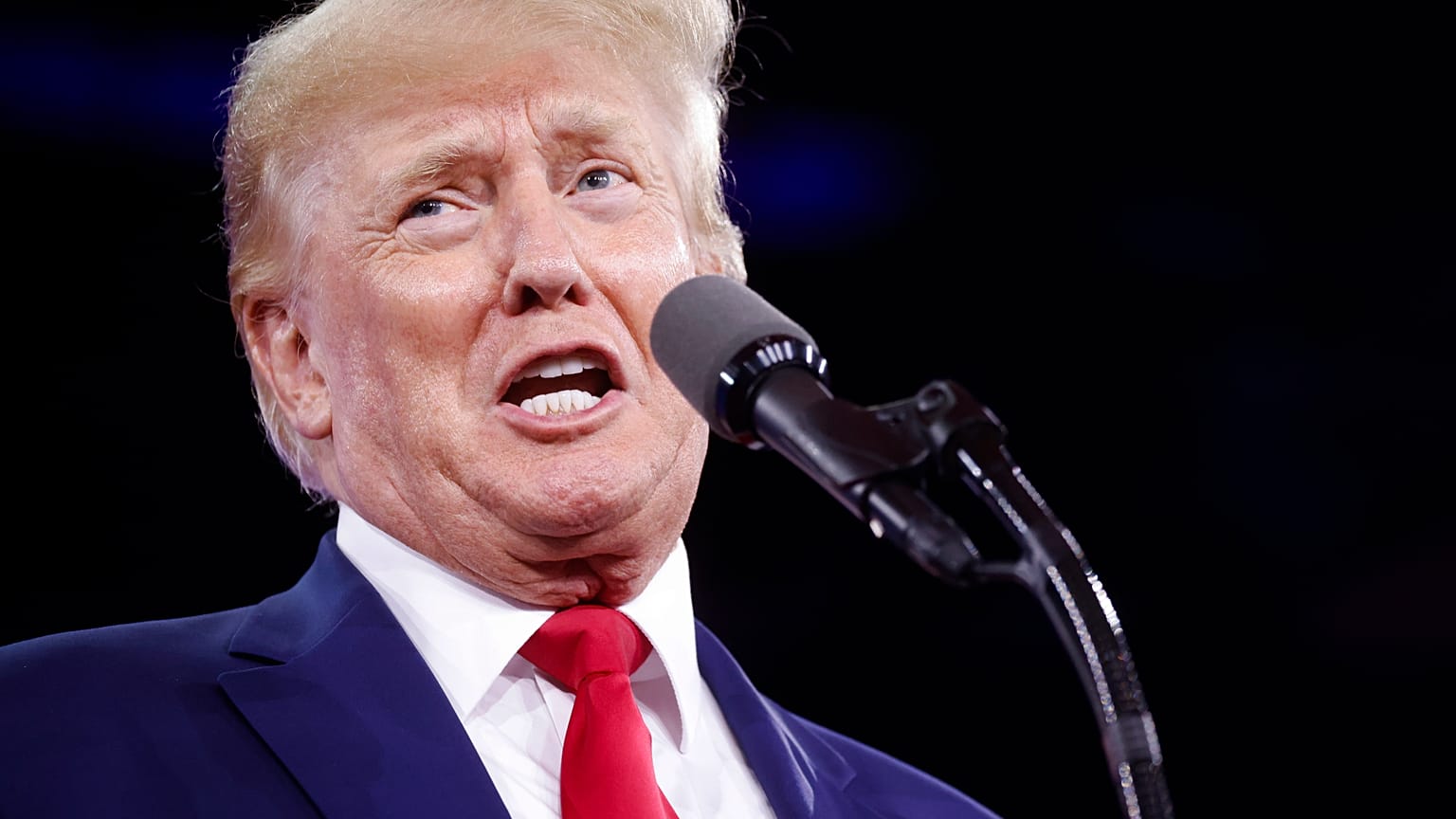 Former President Donald Trump delivers the final remarks during Conservative Political Action Conference (CPAC) at the Hilton Anatole in Dallas, on Saturday, Aug. 6, 2022.