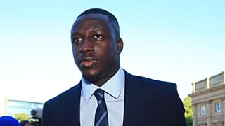 Benjamin Mendy arrives at Chester Crown Court for the start of his trial.