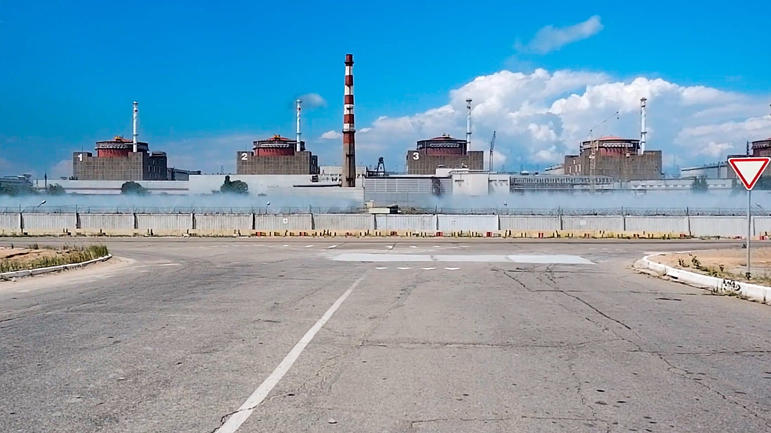 La centrale nucléaire de Zaporijjia, sous contrôle de l'armée russe depuis l'invasion de l'Ukraine. 