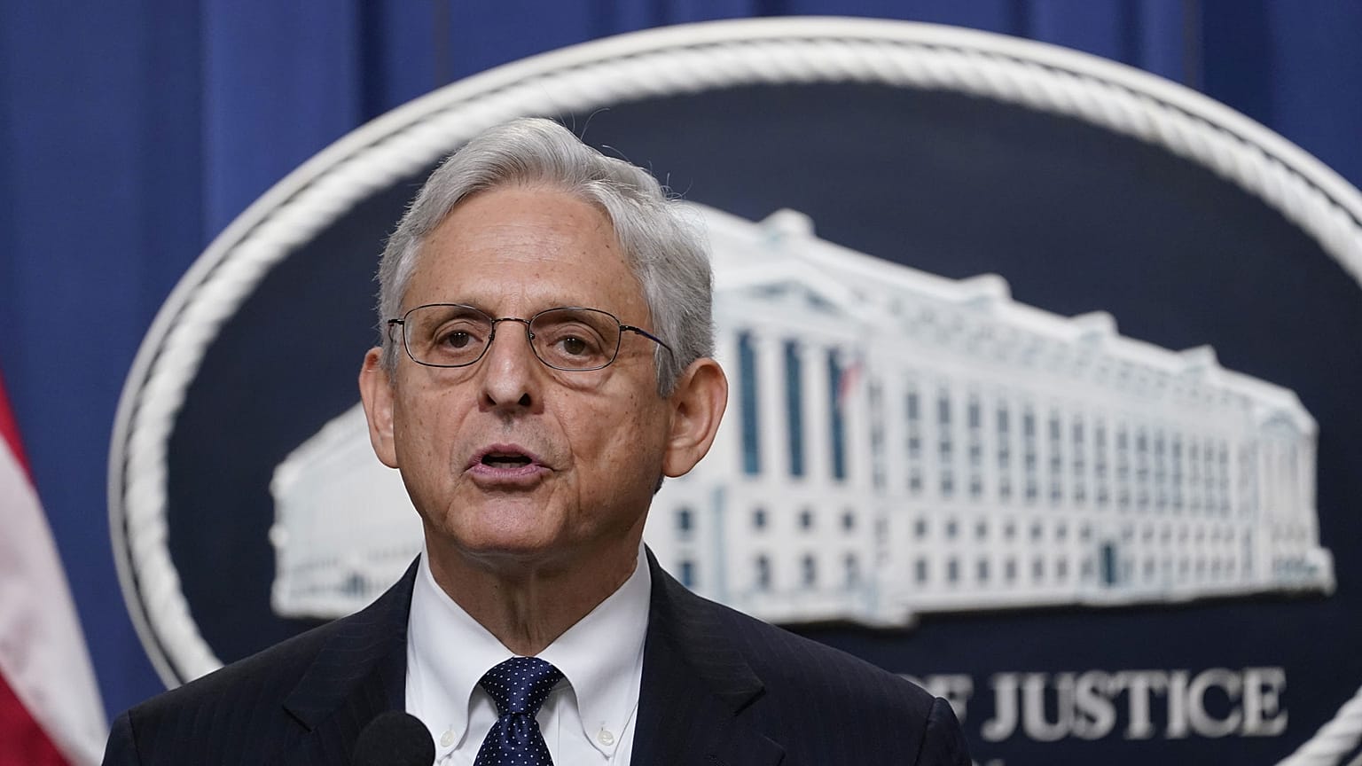 Le ministre de la Justice des Etats-Unis, Merrick Garland, lors d'une conférence de presse le 11 août 2022 à Washington