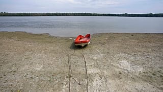 Le lit asséché du Po, le plus important fleuve d'Italie.