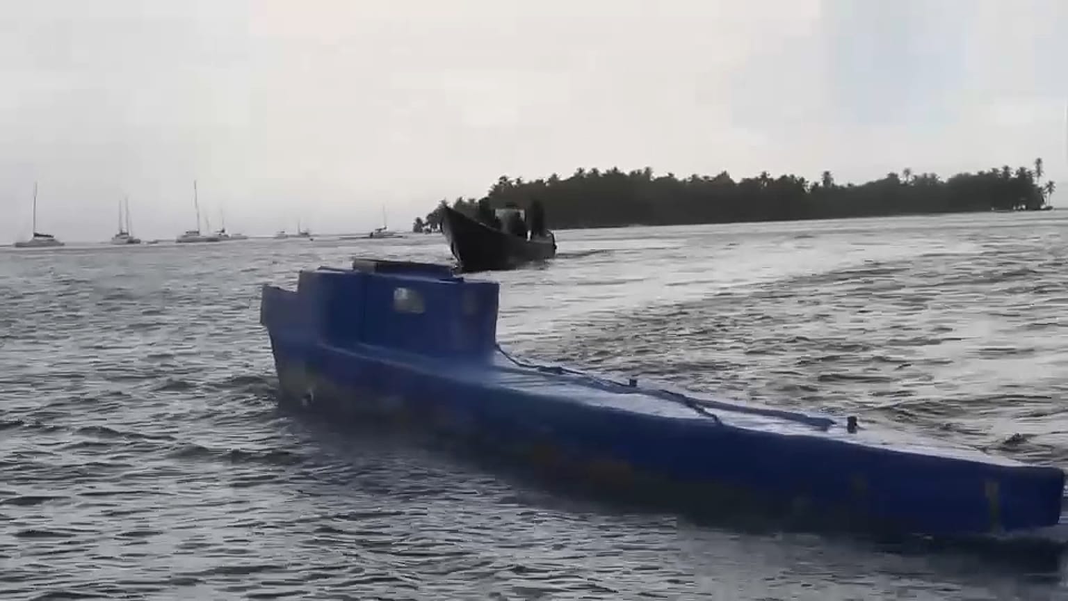 El semisumergible capturado en Panamá 