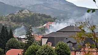 The city of Cetinje in Montenegro, pictured on Sunday, September 5, 2021 during a protest.