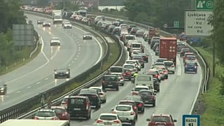 Kocsisor a szlovén autópálya Ljbubljana felé vezető irányban