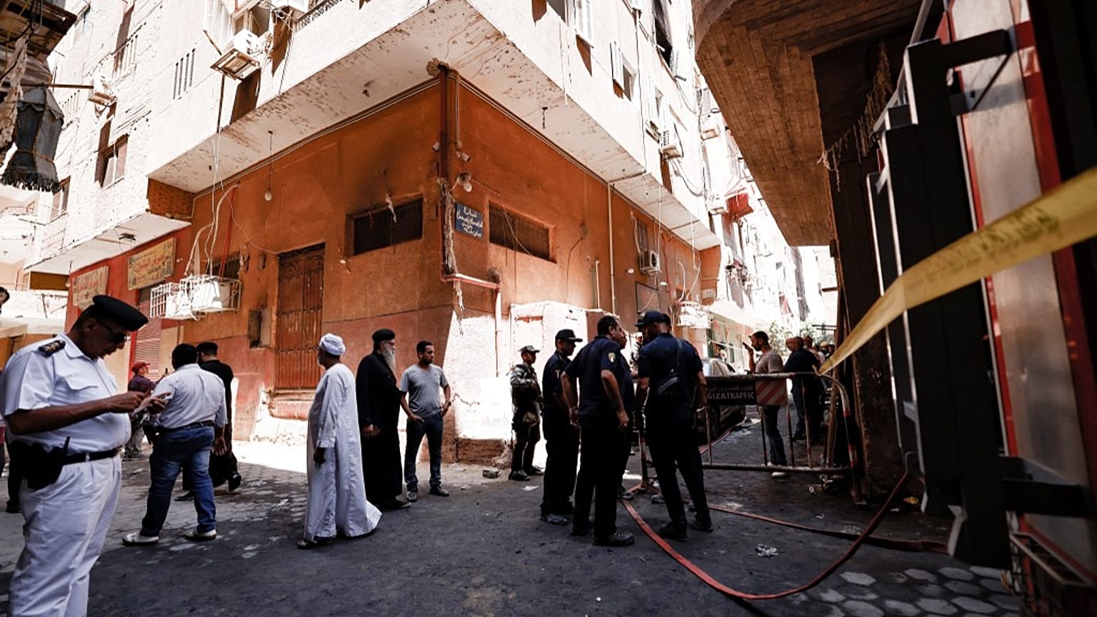 Igreja de Abu Sifine, no bairro popular de Imbaba, no Cairo, no Egito, onde ocorreu um incêndio este domingo, 14 de agosto