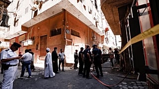 Igreja de Abu Sifine, no bairro popular de Imbaba, no Cairo, no Egito, onde ocorreu um incêndio este domingo, 14 de agosto