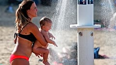 Stranddusche in Frankreich im Sommer 2018