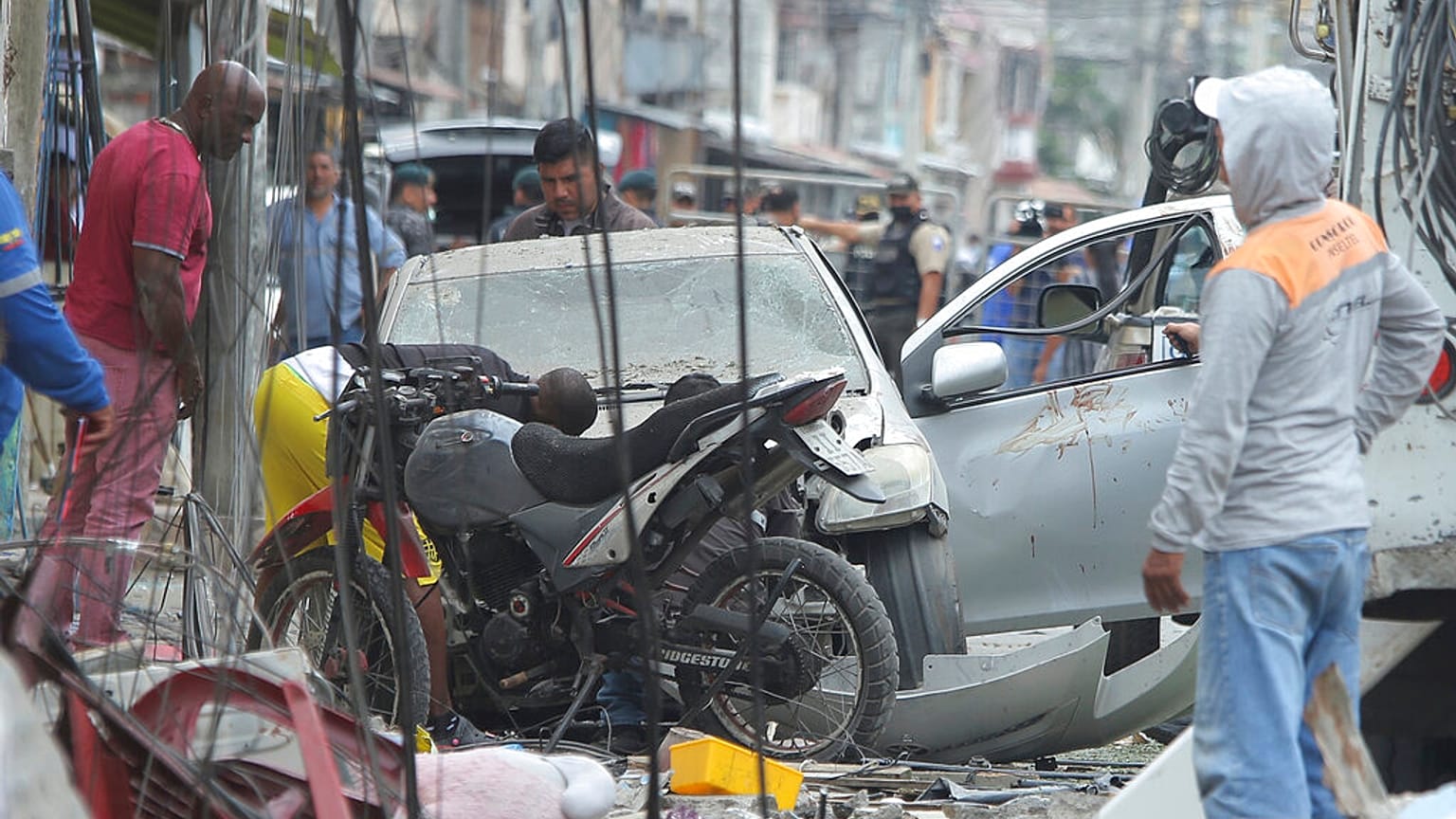 Destrucción tras el atentado en Guayaquil, Ecuador