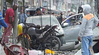 Destrucción tras el atentado en Guayaquil, Ecuador