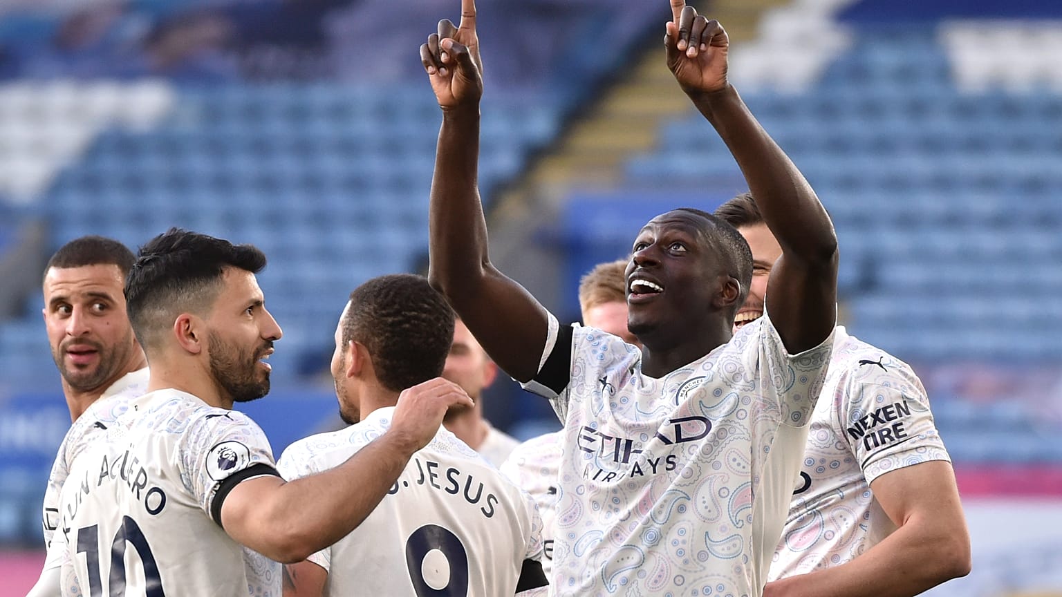 Benjamin Mendy im Trikot von Manchester City im April 2021