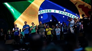 Jair Bolsonaro brazil elnök és felesége egy rendezvényen Rio de Janeiróban 2022. augusztus 13-án, szombaton. 