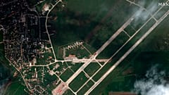 Imagem aérea de base na Crimeia onde ocorreram as explosões