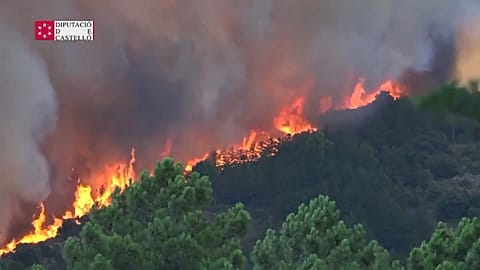 Spanish firefighters battle10,000 hectares blaze