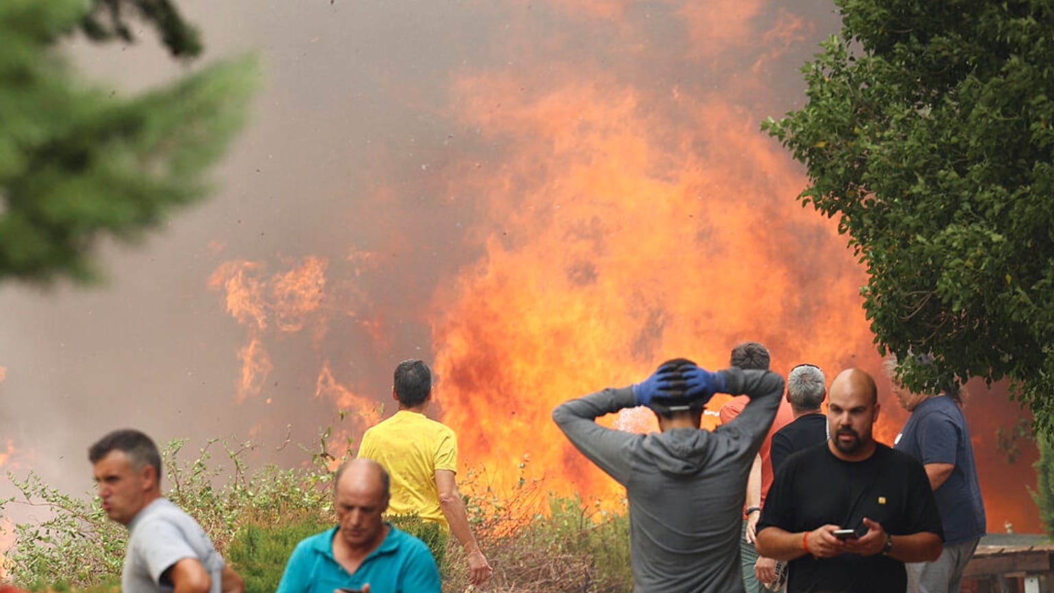 Un feu de forêt près d'Anon de Moncayo, en Espagne, le samedi 13 août 2022.