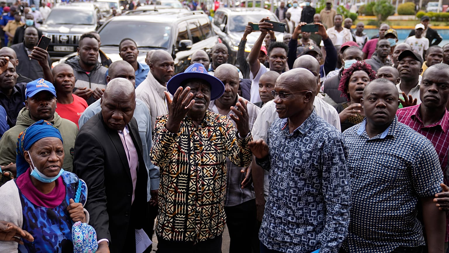 Raila Odinga támogatói körében 2022. augusztus 16-án