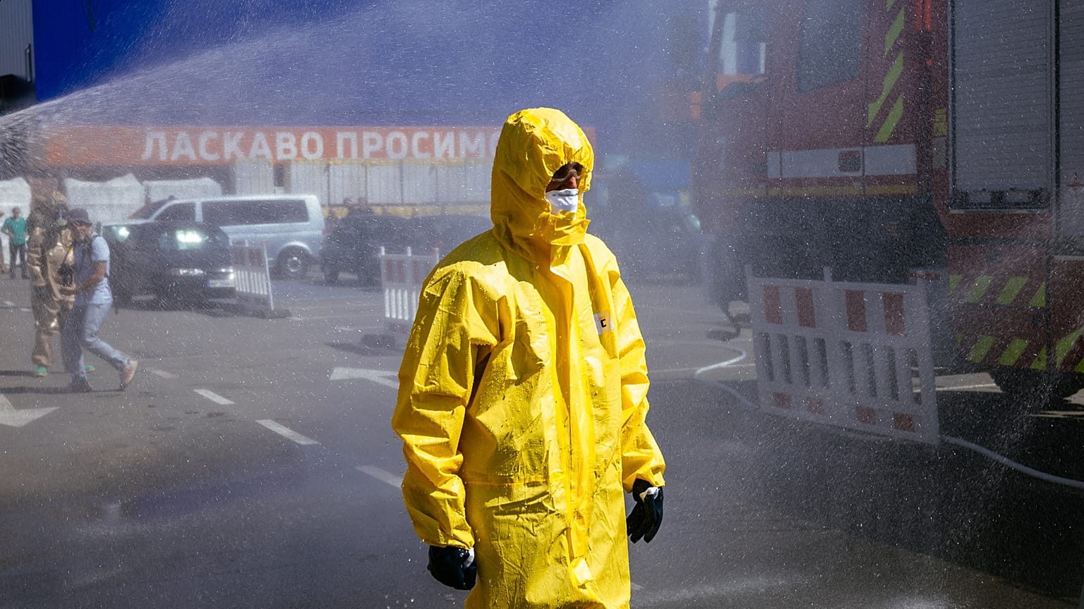 Учения ГСЧС на случай возможного ядерного инцидента на Запорожской АЭС, 17 августа 2022 года.