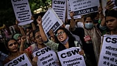 Activists protest in New Delhi, India against the release convicts of a gang rape, Thursday, 18 August, 2022. 