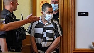 Hadi Matar arrives for an arraignment in the Chautauqua County Courthouse on 18 August 2022