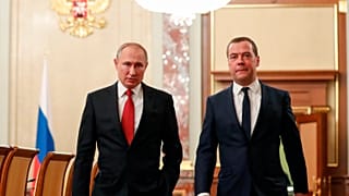 Dmitri Medwedew und Wladimir Putin (Aufnahme vom 15. Januar 2020)