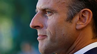 French President Emmanuel Macron attends a ceremony marking the 78th anniversary of Allied landings in Provence during World War II, Bormes-les-Mimosas, 19 August 2022