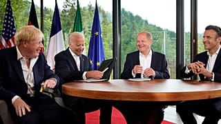 عکس آرشیوی از گفتگوی رهبران چهار قدرت‌ غربی