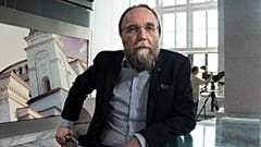 Alexander Dugin, the neo-Eurasianist ideologue, sits in his TV studio in central Moscow in August 2016
