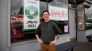 Jenny Nguyen, owner of The Sports Bra, a bar and restaurant dedicated to women's sports. 