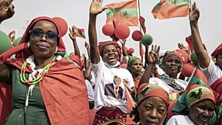 Muhalefetteki Angola'nın Tam Bağımsızlığı İçin Ulusal Birlik'in (UNITA) adayı Adalberto Costa Junior'ın destekçileri