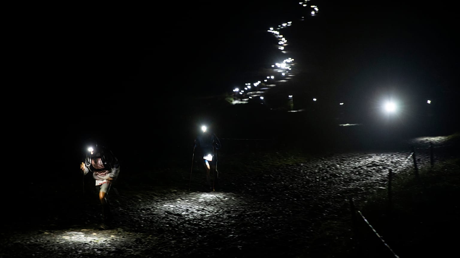 Des coureurs sur l’Ultra-Trail du Mont-Blanc, le 31 août 2018.