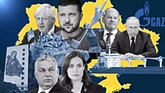 Montage des leaders européens sur les frontières de l'Ukraine