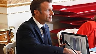 Emmanuel Macron au Palais de l'Elysée pour le premier Conseil des ministres de la rentrée, le 24 août 2022.